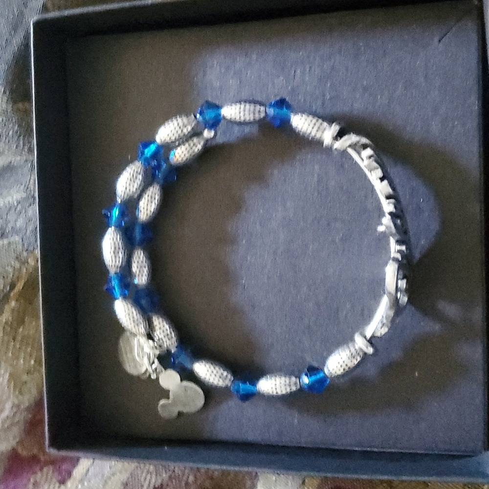 Alex ani beaded wrap blue silver boxed micky collection with Disney bracelet